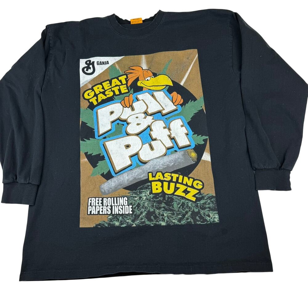Vintage Ganja Puff Long Sleeve T-Shirt - 2XL